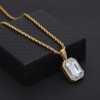 Gold through + 3mm steel twist chain