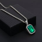 Silver green + 3mm steel twist chain