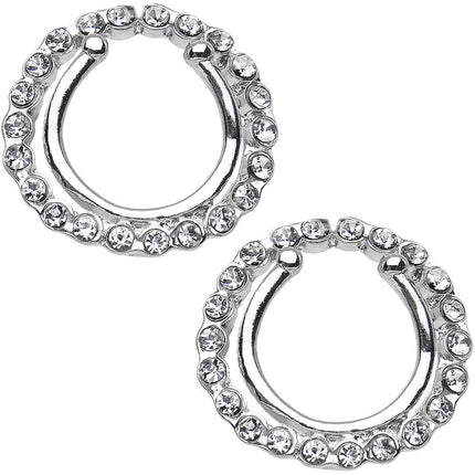 Clear Gem Wreath Clip On Fake Nipple Shield Set