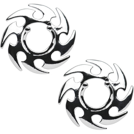 Silver Tone Tribal Spiral Clip On Fake Nipple Shield Set
