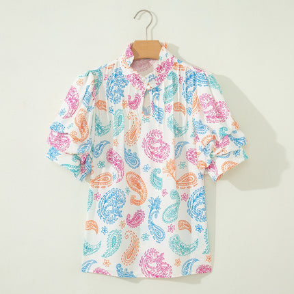 Lilyana Keyhole Puff Sleeve Blouse