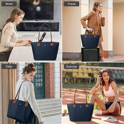 New Kalidi Navy Water Repllant Canvas Nylon Top-Handle Purse Tote Bag Handbag