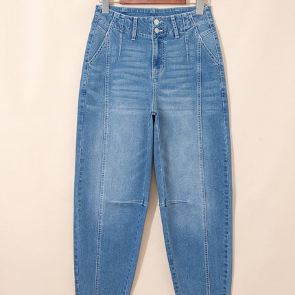Hana Wash Cuffed Barrel Jeans
