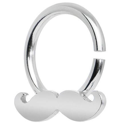 14G Shimmering Mustache Horseshoe Septum Ring
