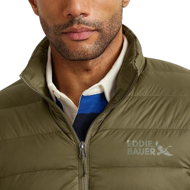 New Eddie Bauer Men Medium Alder Green CirrusLite 650FP Down ZipUp Puffer Jacket