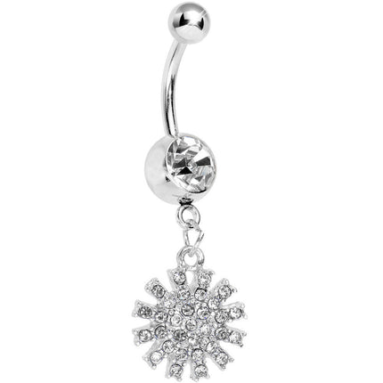 Clear Gem Summertime Sunburst Dangle Belly Ring
