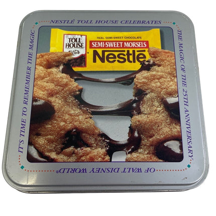 Vintage 1996 25th Anniversary Walt Disney World Nestle Choc Chip Epcot Metal Tin