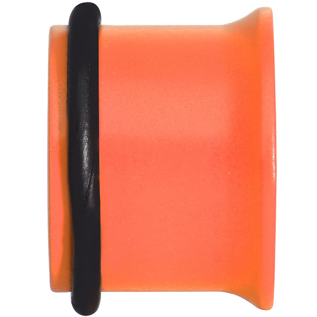 1/2 Orange Neon Coated Stainless Steel Single Flare Tunnel Plug