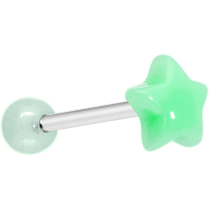 Blue Acrylic Glow in the Dark Star Tongue Ring