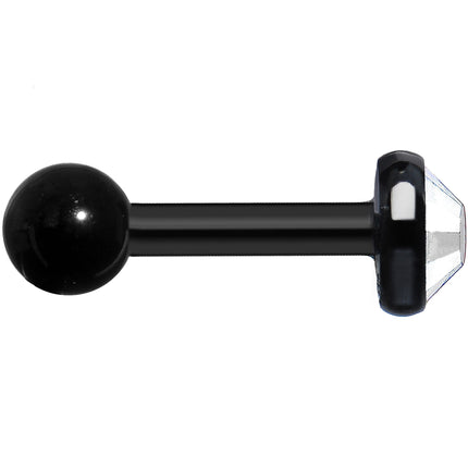 4mm Clear Gem Black IP Tragus Cartilage Earring