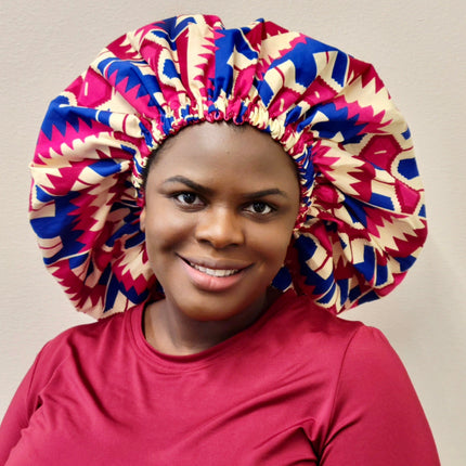 Duma Mbili XL Silk Lined African Print Bonnet