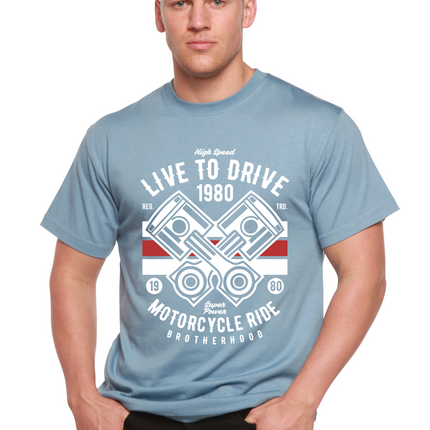 Live To Ride 1980 Men's Bamboo Viscose/Organic Cotton Short Sleeve Graphic T-Shirt