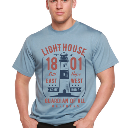 Light House Men's Bamboo Viscose/Organic Cotton Short Sleeve Graphic T-Shirt