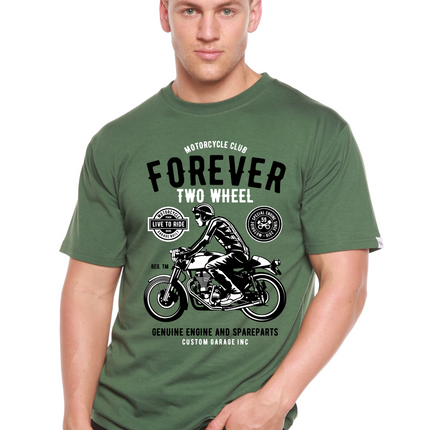 Forever Two Wheel Men's Bamboo Viscose/Organic Cotton Short Sleeve Graphic T-Shirt