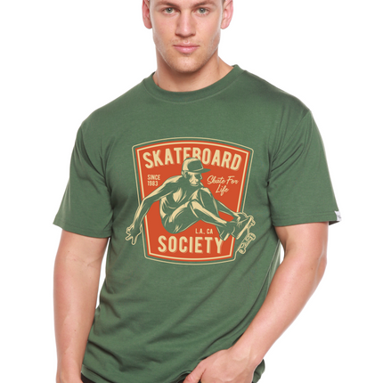 Skateboard Society Men's Bamboo Viscose/Organic Cotton Short Sleeve Graphic T-Shirt