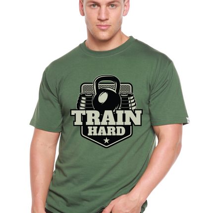 Train Hard Men's Bamboo Viscose/Organic Cotton Short Sleeve Graphic T-Shirt