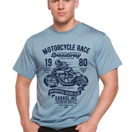 Motorcycles Race Men's Bamboo Viscose/Organic Cotton Short Sleeve Graphic T-Shirt