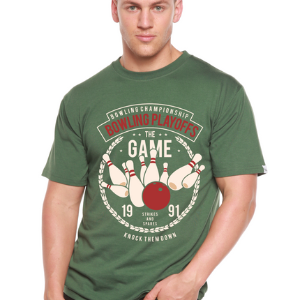 Bowling Playoffs Men's Bamboo Viscose/Organic Cotton Short Sleeve Graphic T-Shirt