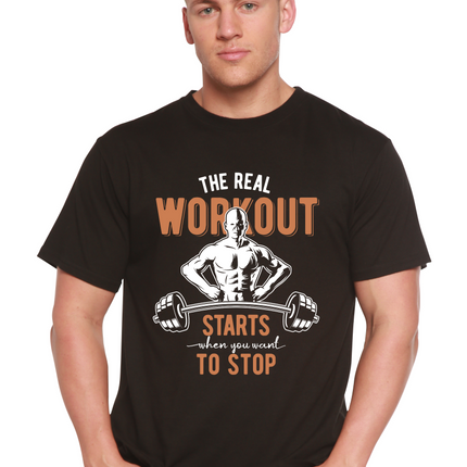 The Real Workout Men's Bamboo Viscose/Organic Cotton Short Sleeve Graphic T-Shirt