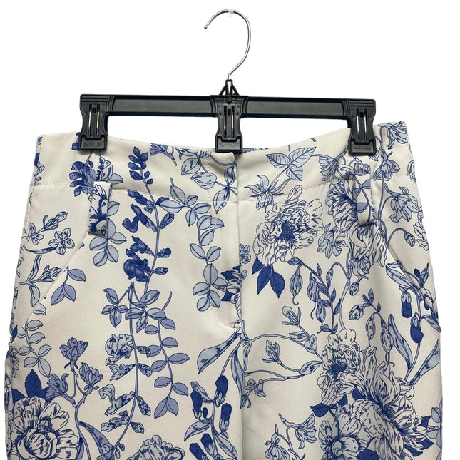 7th Avenue Design Studio Womens Size 6 Average Blue Floral Front Zip Pants