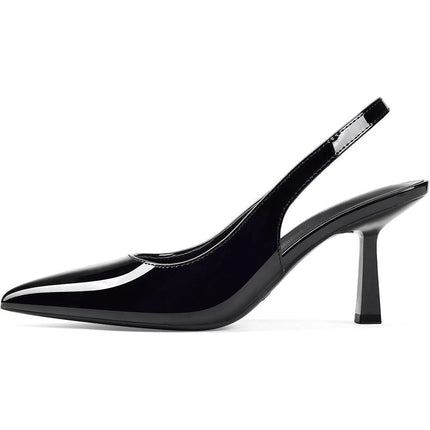 Elisabet Tang Women Size 9 Black 3.25" Heel Closed Pointed Toe Slingback Shoes