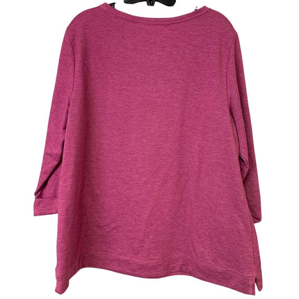 Upcycled Hand Printed Women Large Praying Mama 3/4 Sleeve Lightweight Sweatshirt