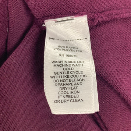 Melissa Paige Womens 2X Purple PolyRayon Long Sleeve Crew Neck Faux Button Top
