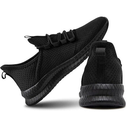 New Qujgs Womens Size 10 Black Breathable Mesh Lace Up Athletic Sneaker Shoes