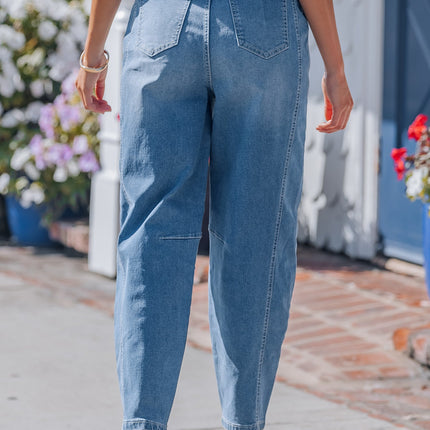 Hana Wash Cuffed Barrel Jeans