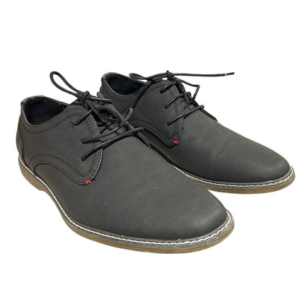 Jousen Mens 9.5 Black Faux Leather Lace Up Oxford Business Casual Dress Shoes
