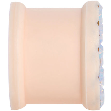 9/16 Aurora Gem Peach Silicone Double Flare Tunnel