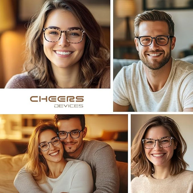New 4 Pairs Cheers Devices Mens Blue Light Scratch Resistant Reading Eye Glasses