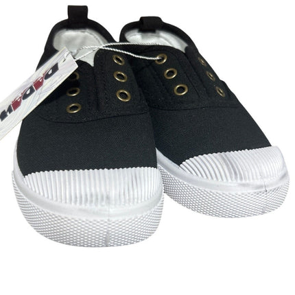 New DADAWEN Toddler Boys Size 11 Black Canvas Slip-On Low Top Sneakers w Flaw