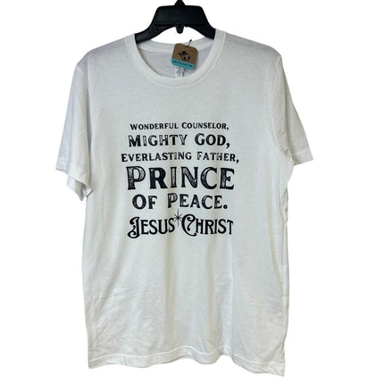 New Hand Printed Mens 3XL Wonderful Counselor Mighty God Jesus Christ Tee Shirt