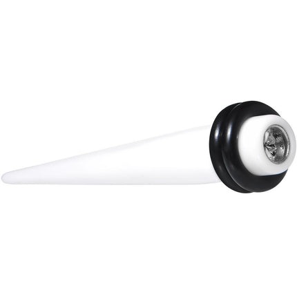White Acrylic Grey Flashy Tire Rim Taper 2G to 20mm