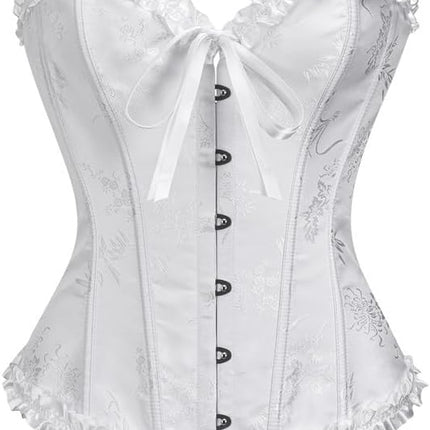 Corset Tops for Women,Lace Bustier Corset Lingerie top,Renaissance Overbust Corset Push Up Bodysuit