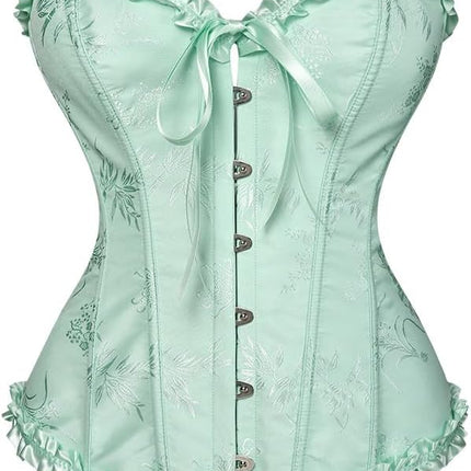 Corset Tops for Women,Lace Bustier Corset Lingerie top,Renaissance Overbust Corset Push Up Bodysuit