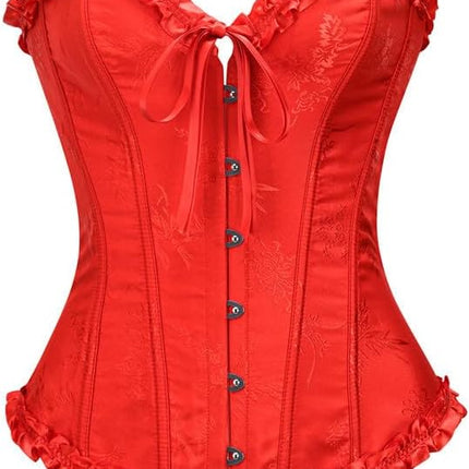 Corset Tops for Women,Lace Bustier Corset Lingerie top,Renaissance Overbust Corset Push Up Bodysuit