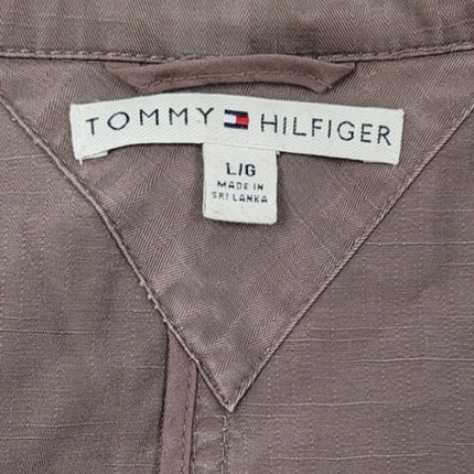 Tommy Hilfiger Womens Large 100% Cotton Long Sleeve Button Up Collared Jacket