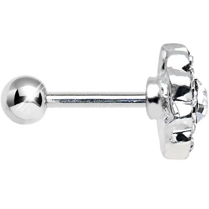 18G Clear CZ Sparkling Flower Cartilage Tragus Earring