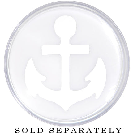 9/16 Clear White Acrylic Set Sail Nautical Anchor Saddle Plug