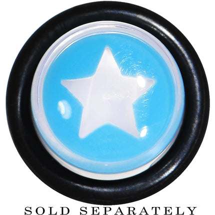00G Clear Light Blue Acrylic Wish on a Star Taper