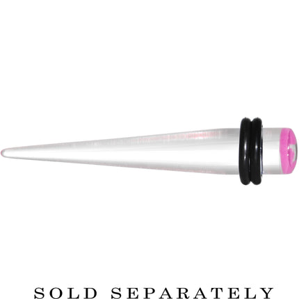 0G Clear Pink Acrylic Set Sail Nautical Anchor Taper