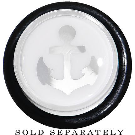 1/2 Clear White Acrylic Set Sail Nautical Anchor Taper