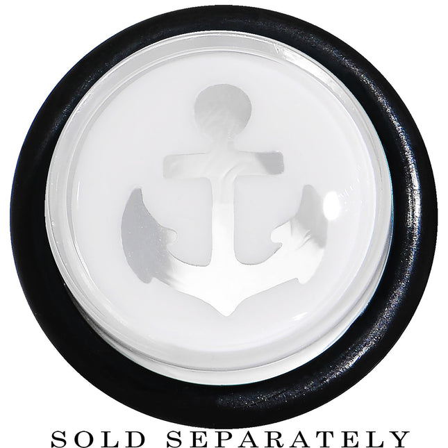 1/2 Clear White Acrylic Set Sail Nautical Anchor Taper