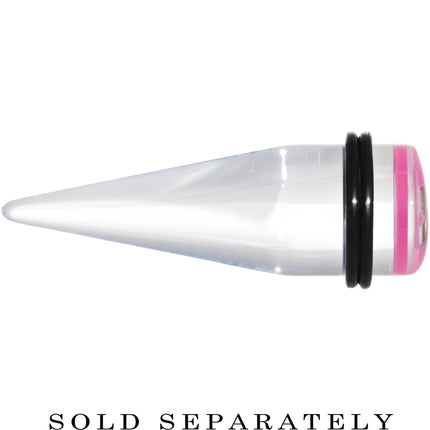 5/8 Clear Pink Acrylic Set Sail Nautical Anchor Taper