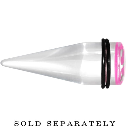 18mm Clear Pink Acrylic Set Sail Nautical Anchor Taper