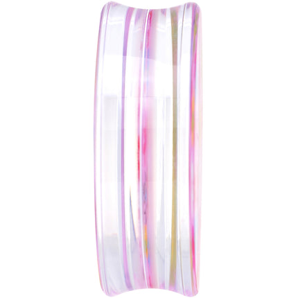 50mm Acrylic Pink Multicolored Flower Power Saddle Plug