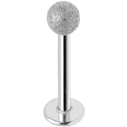 16G 3/8 Silver Sandblasted Steel Monroe Labret 3mm Ball