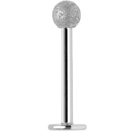 16G 3/8 Silver Sandblasted Steel Monroe Labret 3mm Ball
